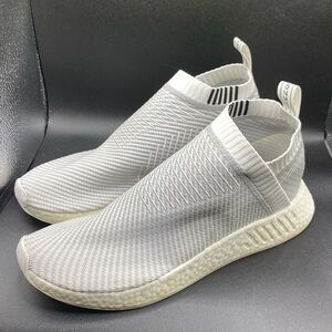 Adidas NMD CS2 PK Primeknit Running Shoes White Grey D96743 Men's Size 12